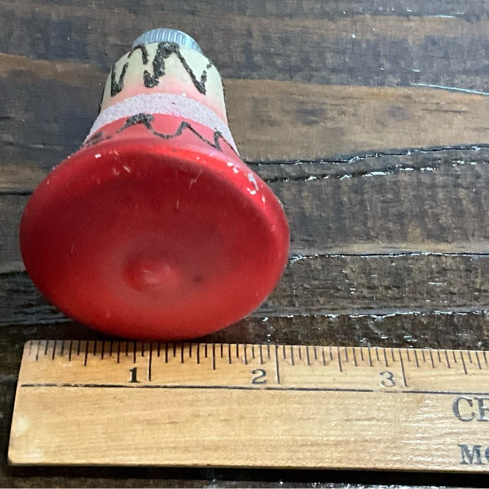 Vintage West Germany Glass Christmas Bell Ornament Multicolor Black White Mica